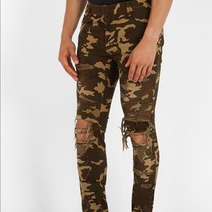 BALMAIN Paris Men Camouflage skinny Jeans